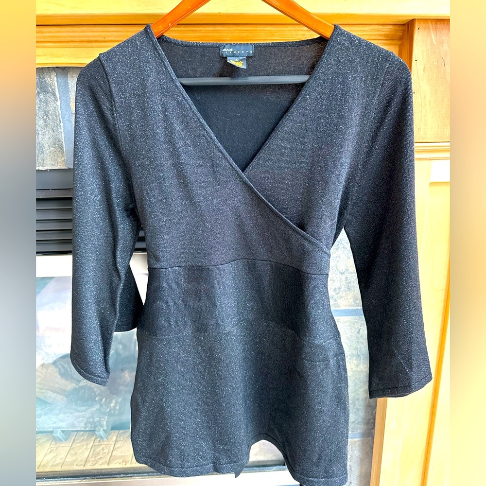Grace Elements Metallic Black Kimono Sweater Small